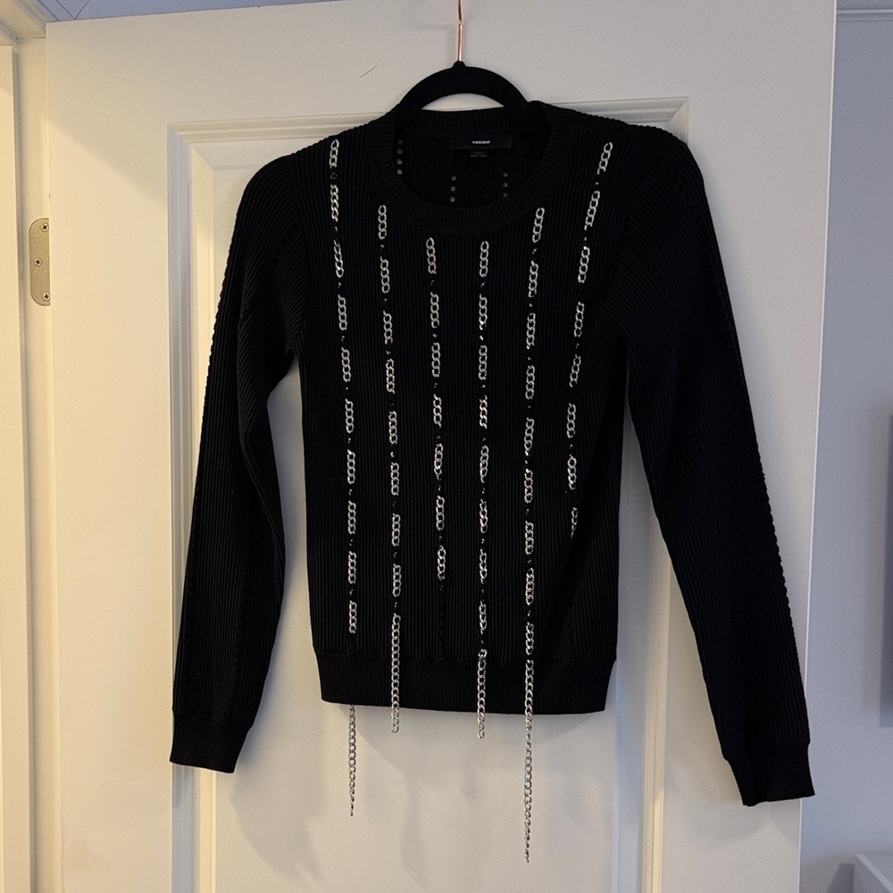 Black Diesel Sweater with Chain Detailing